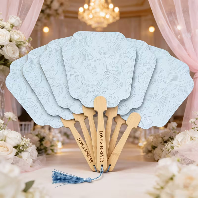 Decor Lighting Returns - Leque de Mão Personalizado Azul Claro