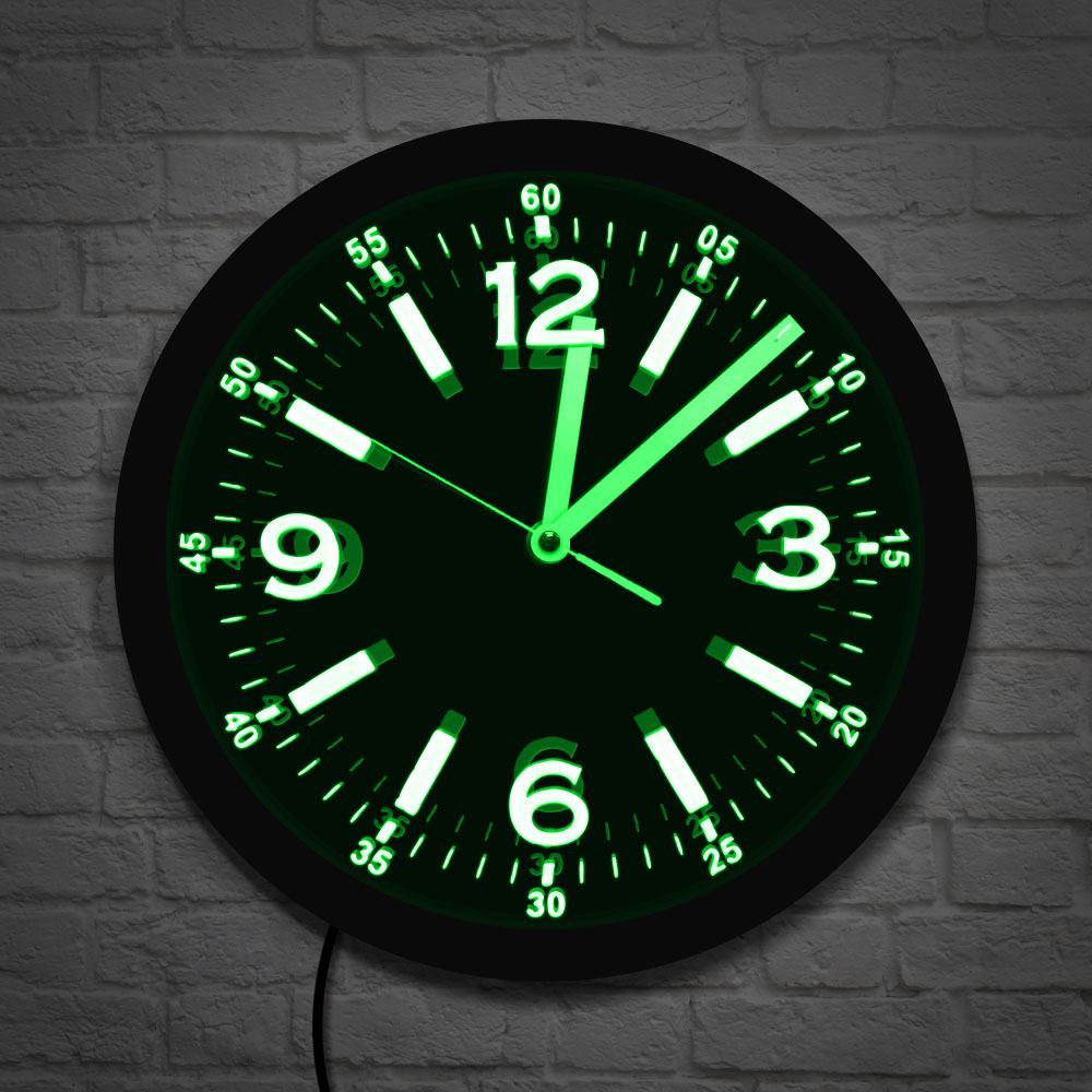 Lighting Home Decor Wall Clocks - Relógio de parede luminoso led, design