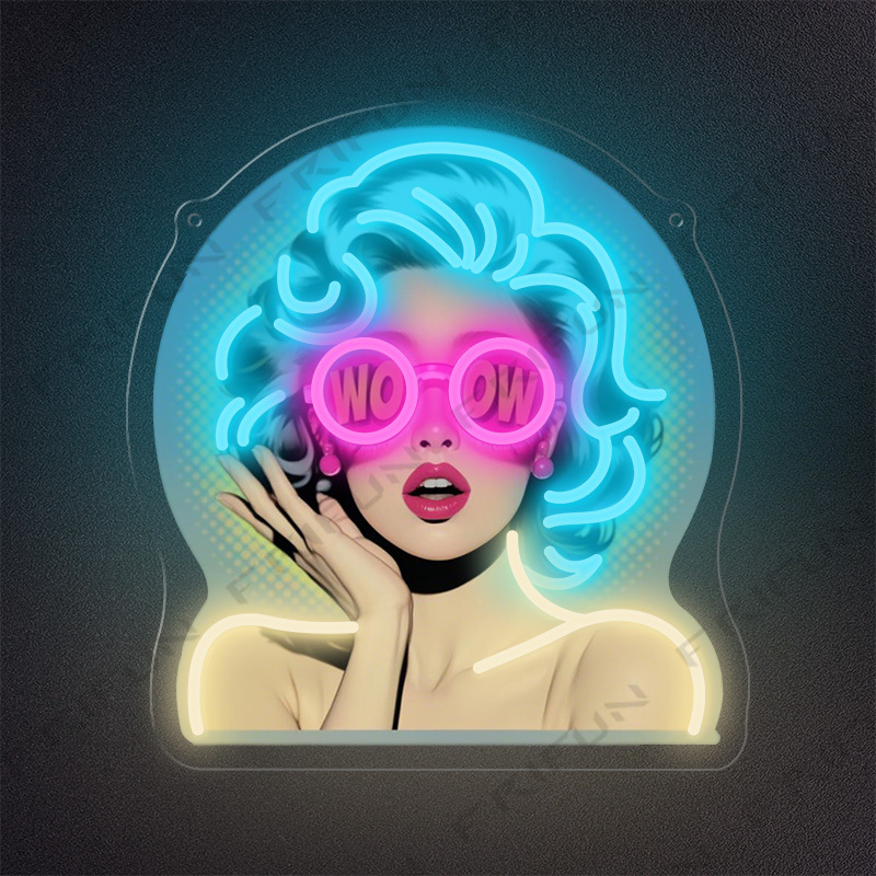Lighting Decor Wow - Letreiro Neon WOW Curl Girl com