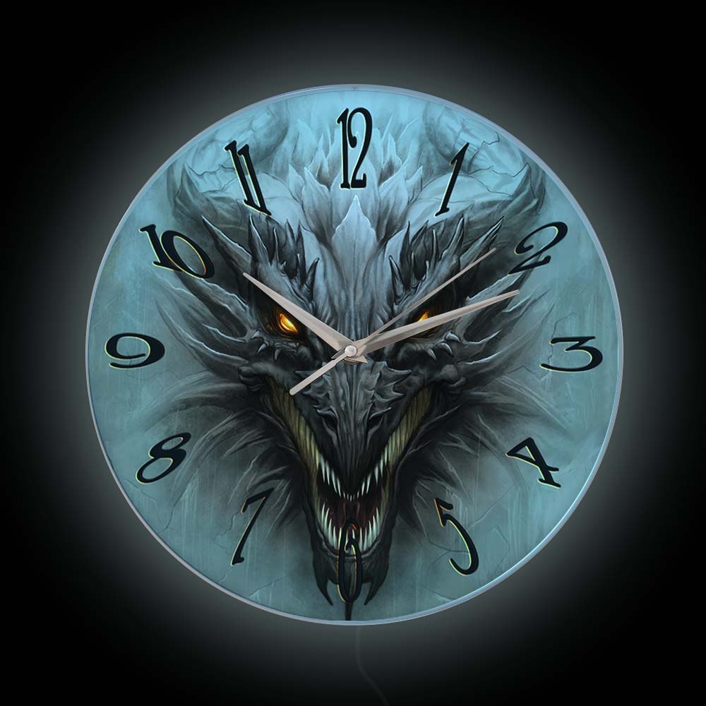 Lighting Home Decor Wall Clocks - Relógio de Parede Luminoso com Cabeça