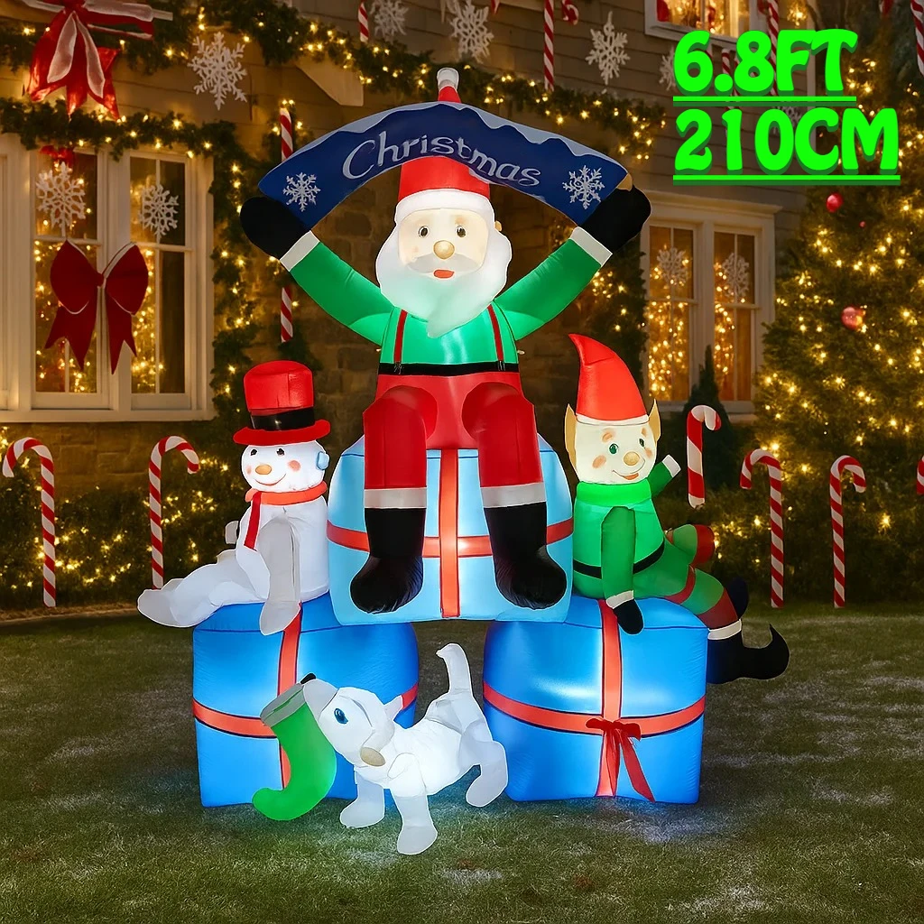 Santa'S Elves Holiday Lighting & Decor Llc - 2.1m/6.8ft santa boneco de neve elf