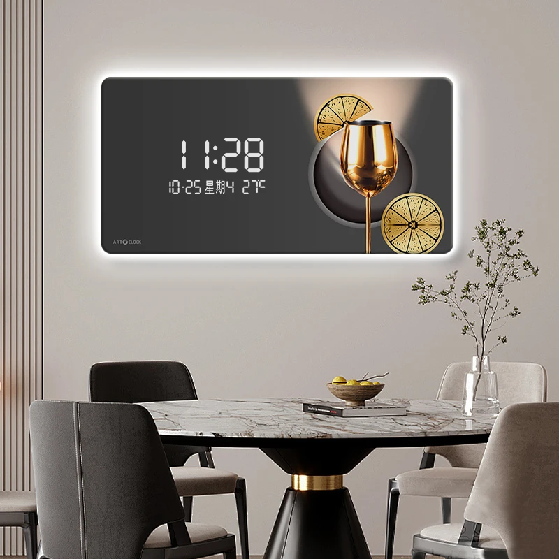 Lighting Home Decor Wall Clocks - LED Luz Ambiente Relógio De Parede,