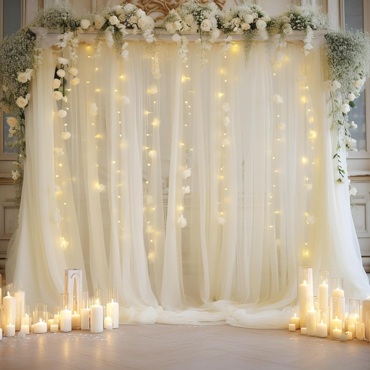 Lighting Decor Photos - Conjunto de Fundo de Tule para