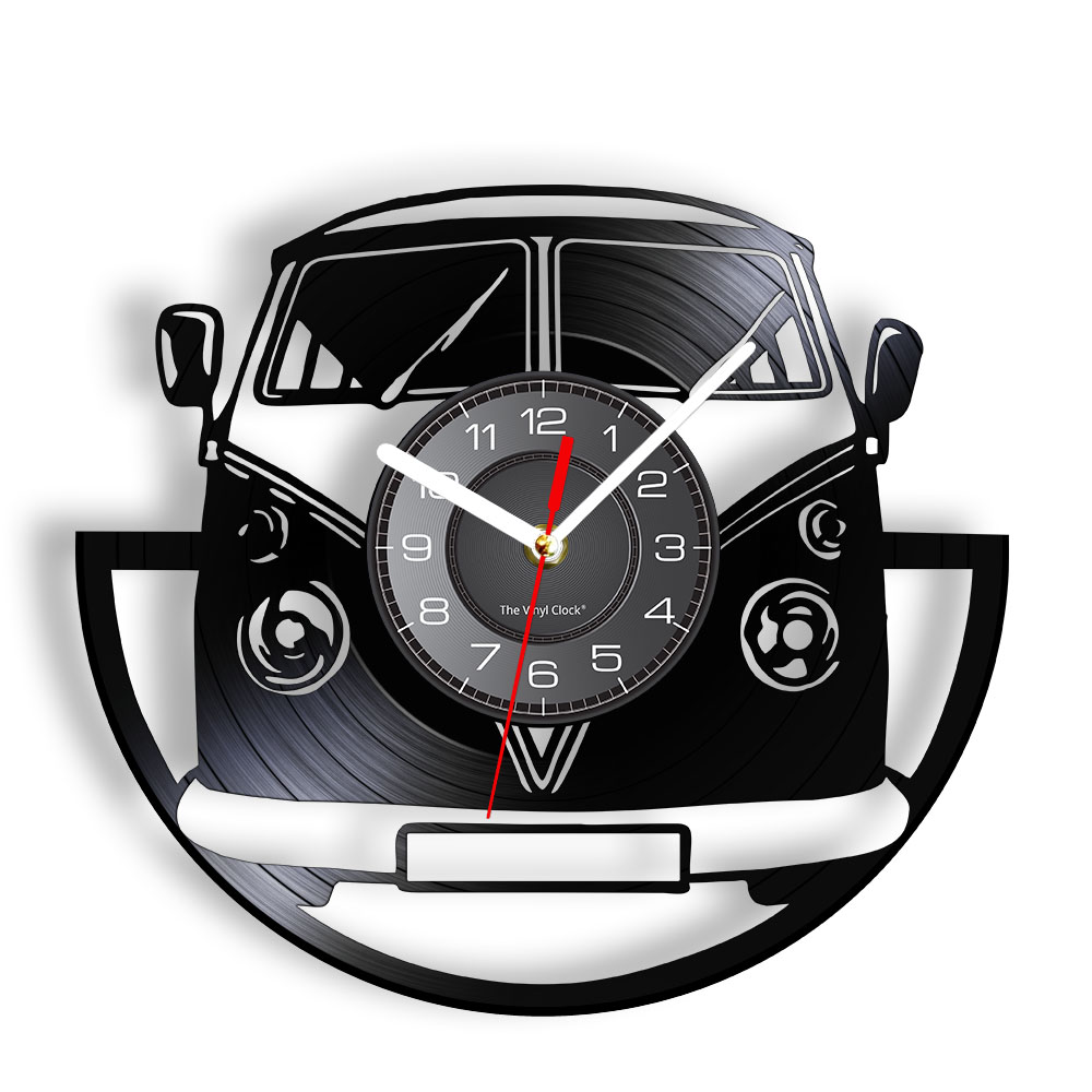 Lighting Home Decor Wall Clocks - Minibus relógio de parede vintage com