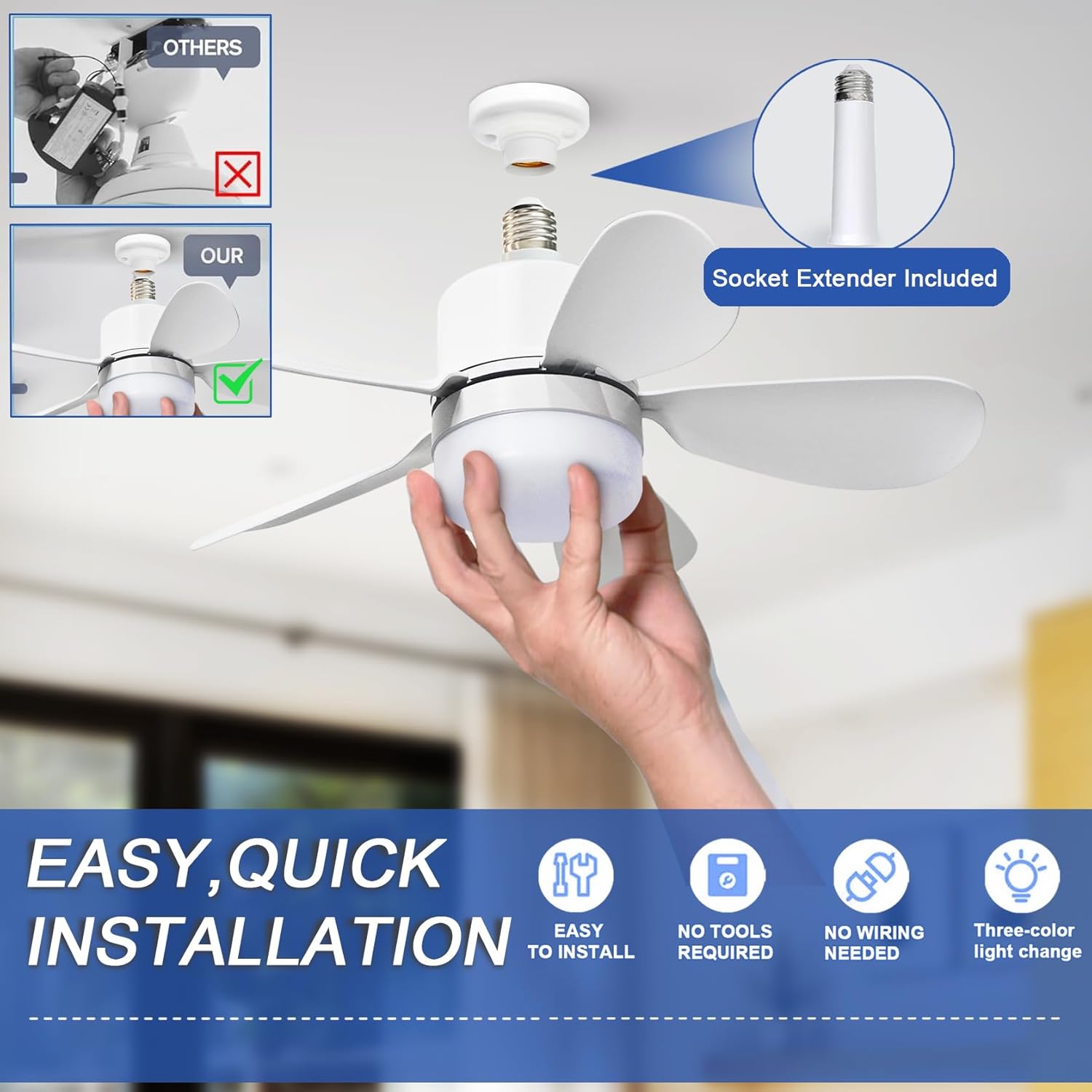 Ventilador de Teto com Luz e C - Lighting Decoration For Home avaliação e preço