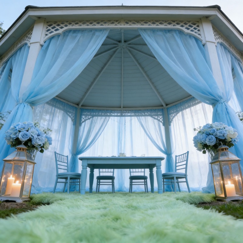 Cortinas de tule azul claro su - Lighting Decor Photos avaliação e preço
