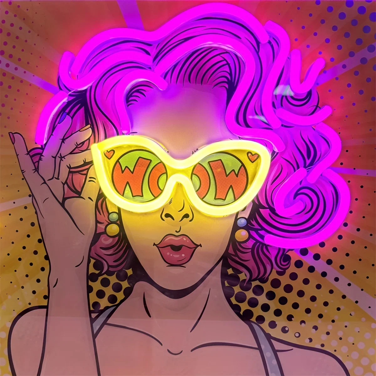 Wow senhora pop art led sinal  - Lighting Decor Wow avaliação e preço