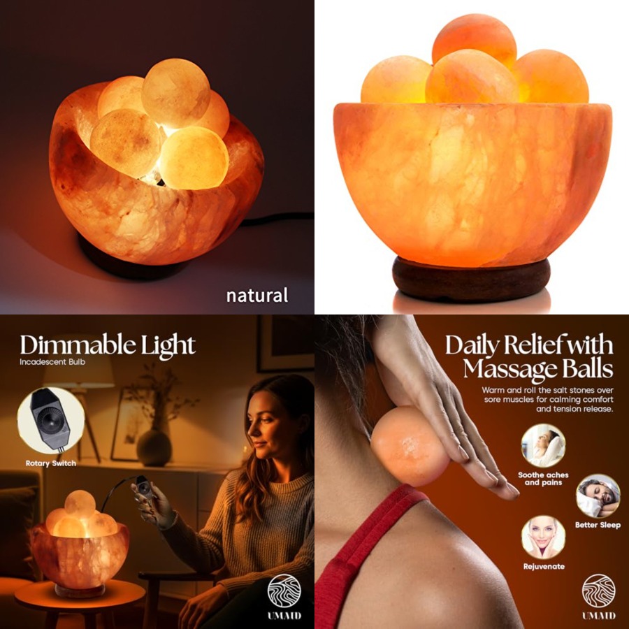 Lâmpada de Sal do Himalaia com - Himalayan Salt Lamp avaliação e preço