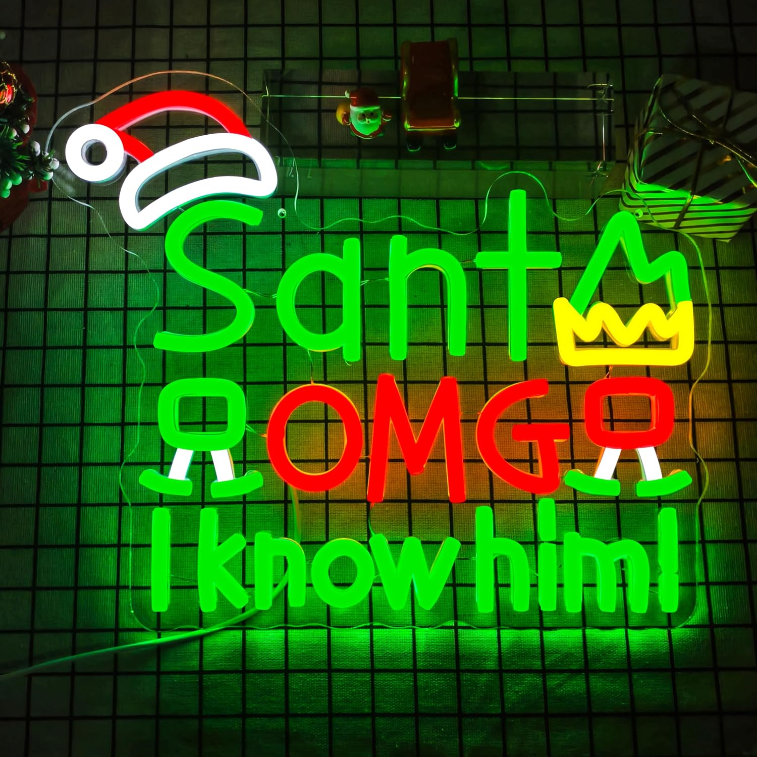 Letreiro Neon USB Santa OMG I  - Santa'S Elves Holiday Lighting & Decor Llc avaliação e preço