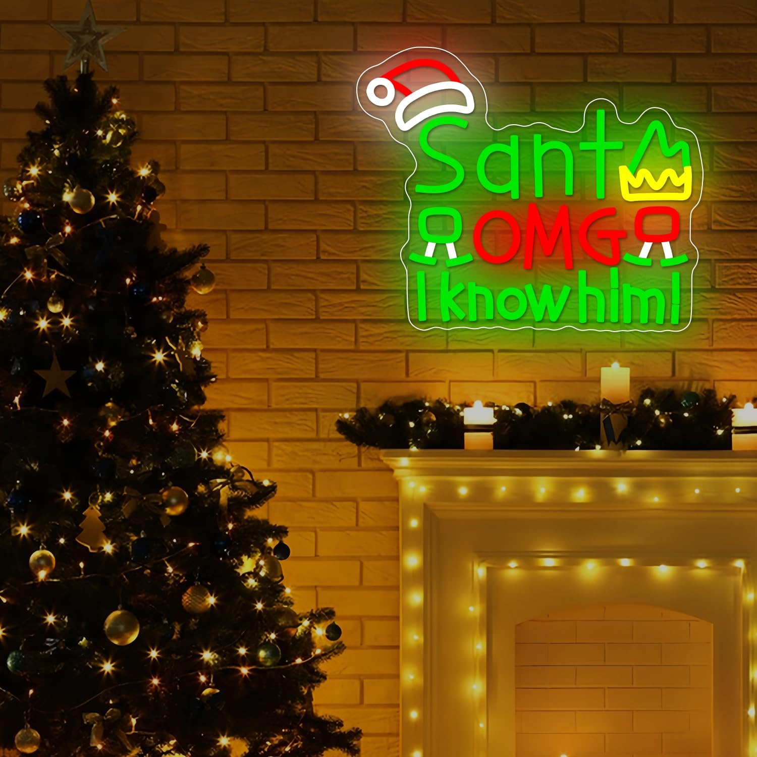 Letreiro Neon USB Santa OMG I  - Santa'S Elves Holiday Lighting & Decor Llc avaliação e preço