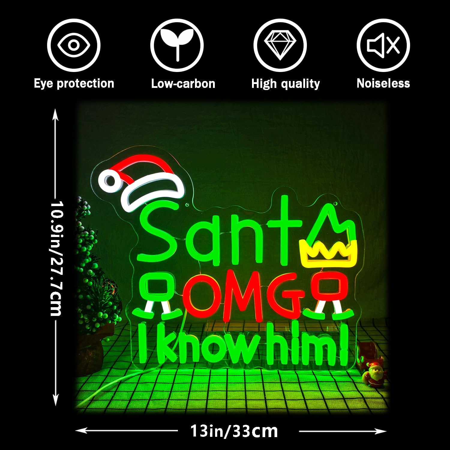 Letreiro Neon USB Santa OMG I  - Santa'S Elves Holiday Lighting & Decor Llc avaliação e preço