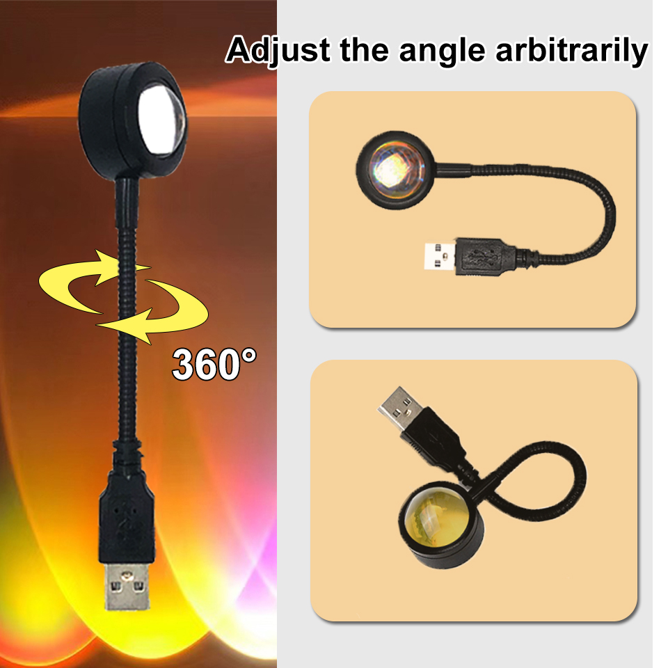 1x usb pôr do sol lâmpada led  - Sunset Lamp Projection avaliação e preço
