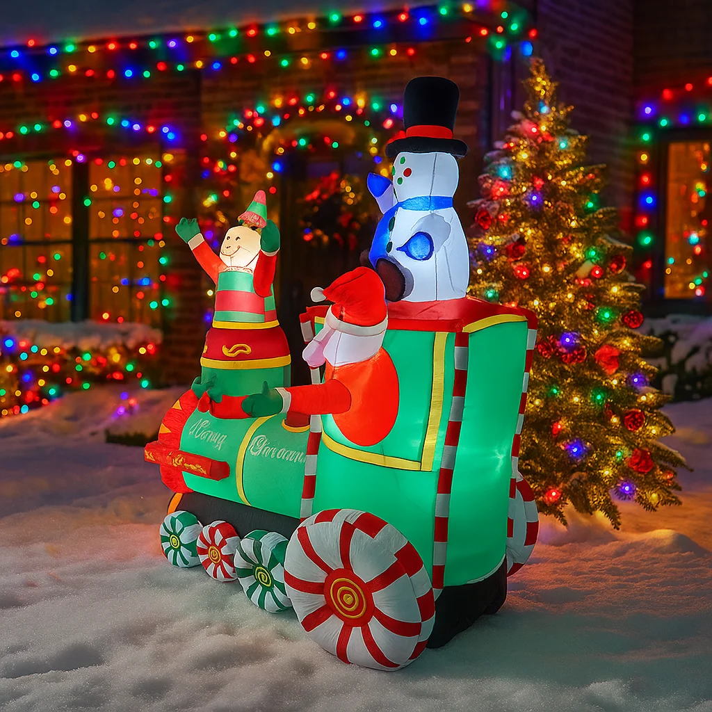 1.8m/5.9ft inflável papai noel - Santa'S Elves Holiday Lighting & Decor Llc avaliação e preço