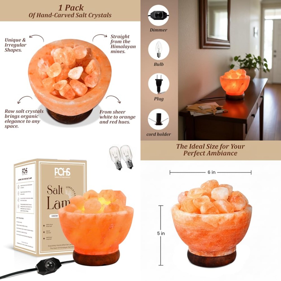 Lâmpada de Sal Rosa do Himalai - Himalayan Salt Lamp avaliação e preço