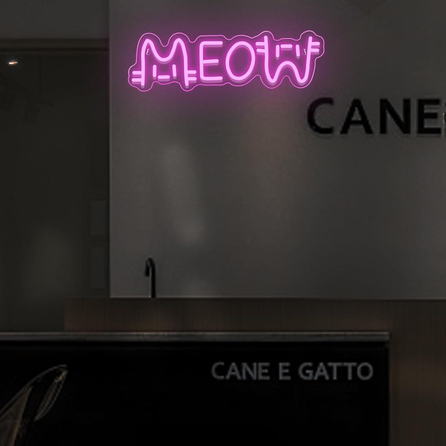 Letreiro Neon Gato Meow com LE - Lighting Decoration For Home avaliação e preço
