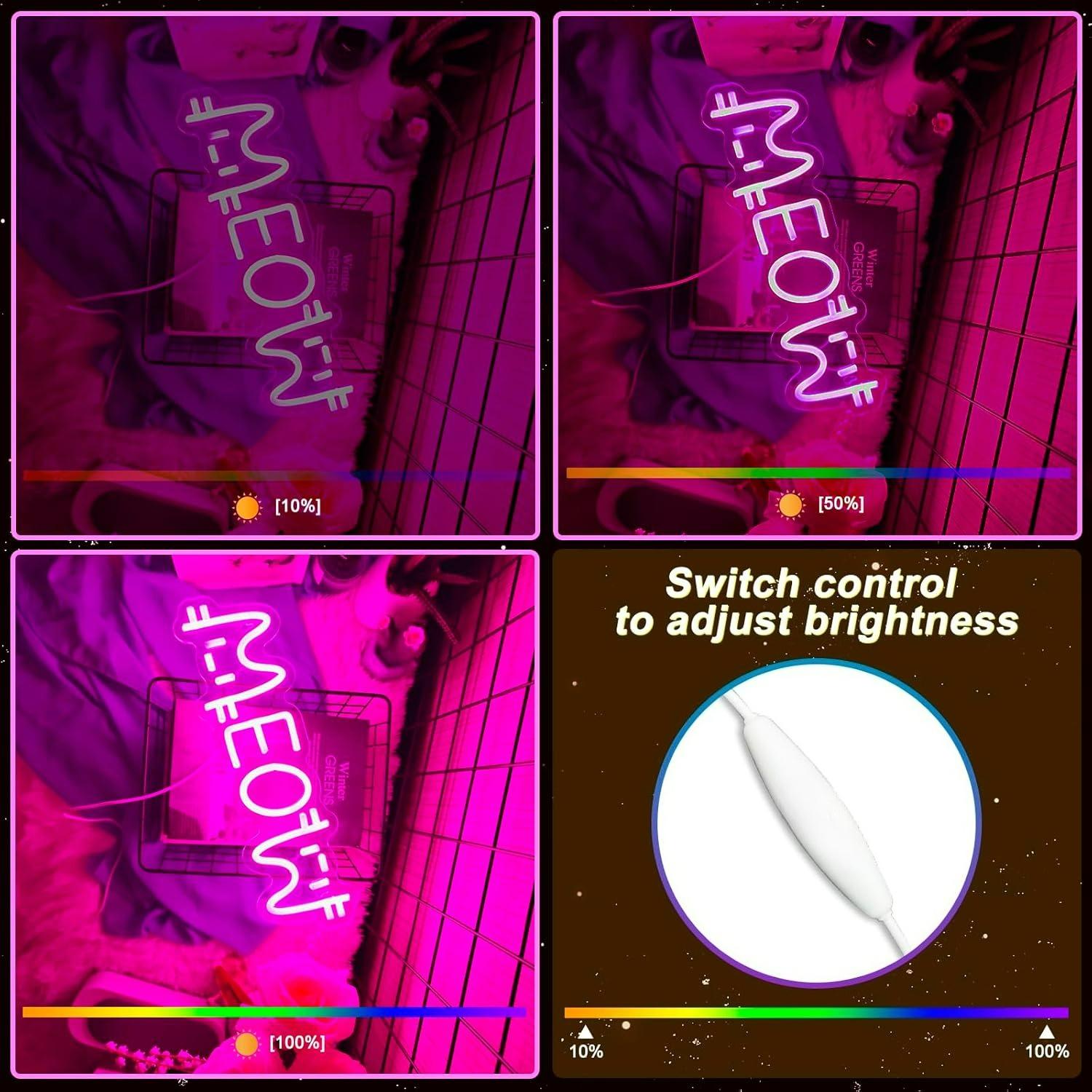 Letreiro Neon Gato Meow com LE - Lighting Decoration For Home avaliação e preço