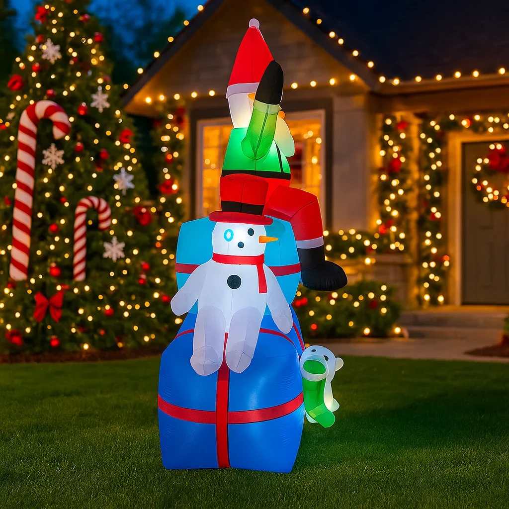 2.1m/6.8ft santa boneco de nev - Santa'S Elves Holiday Lighting & Decor Llc avaliação e preço