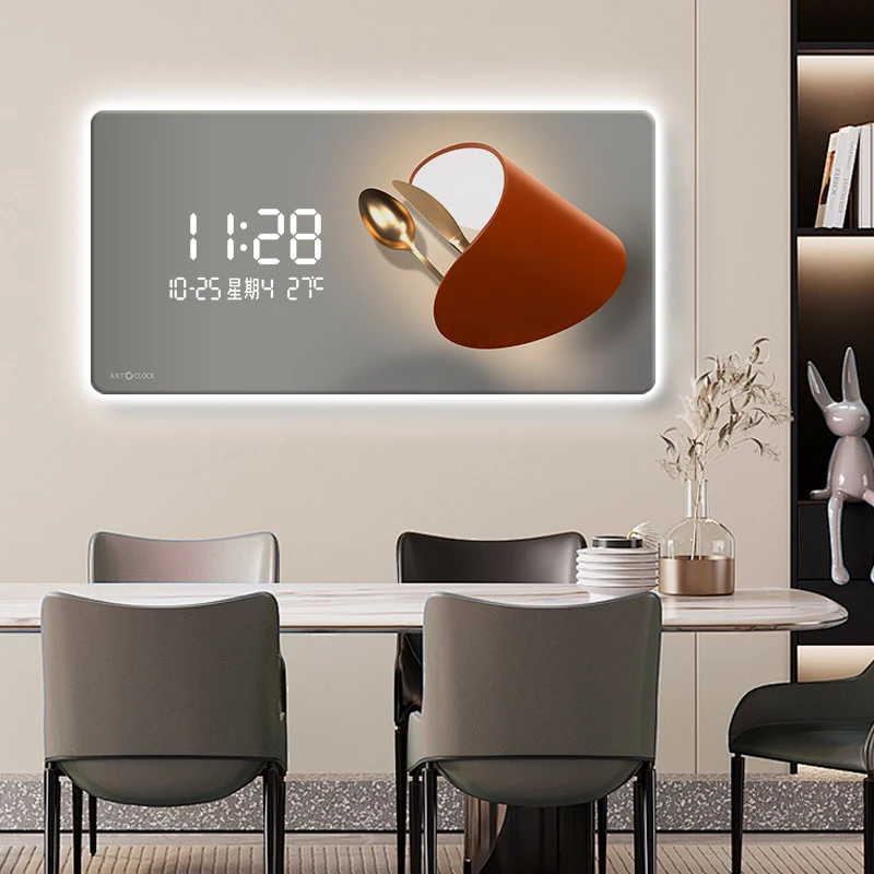 LED Luz Ambiente Relógio De Pa - Lighting Home Decor Wall Clocks avaliação e preço