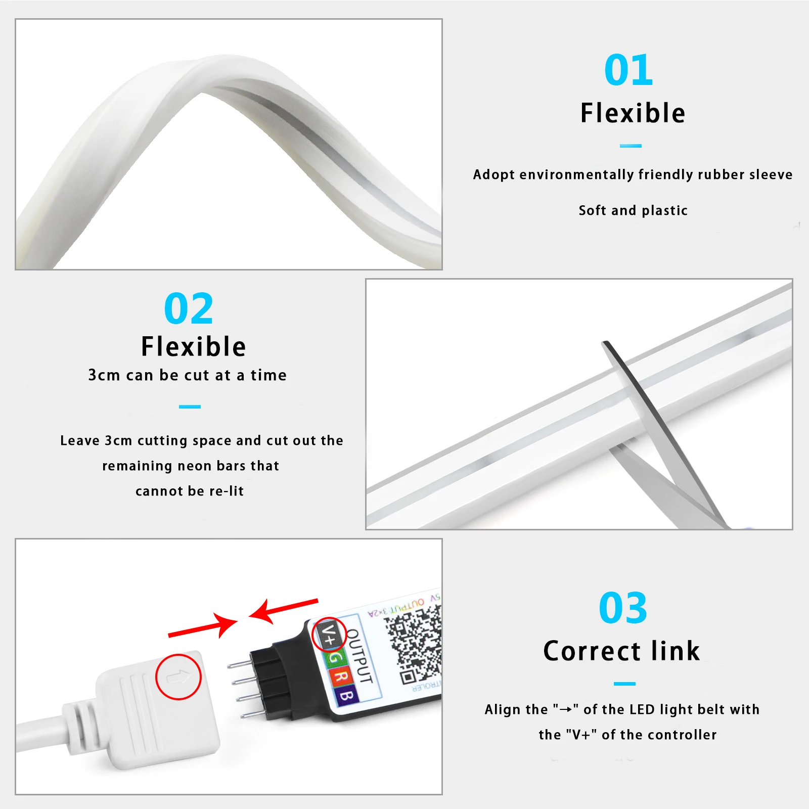 1-5m rgb led neon luz de tira  - Lighting Decoration For Home avaliação e preço